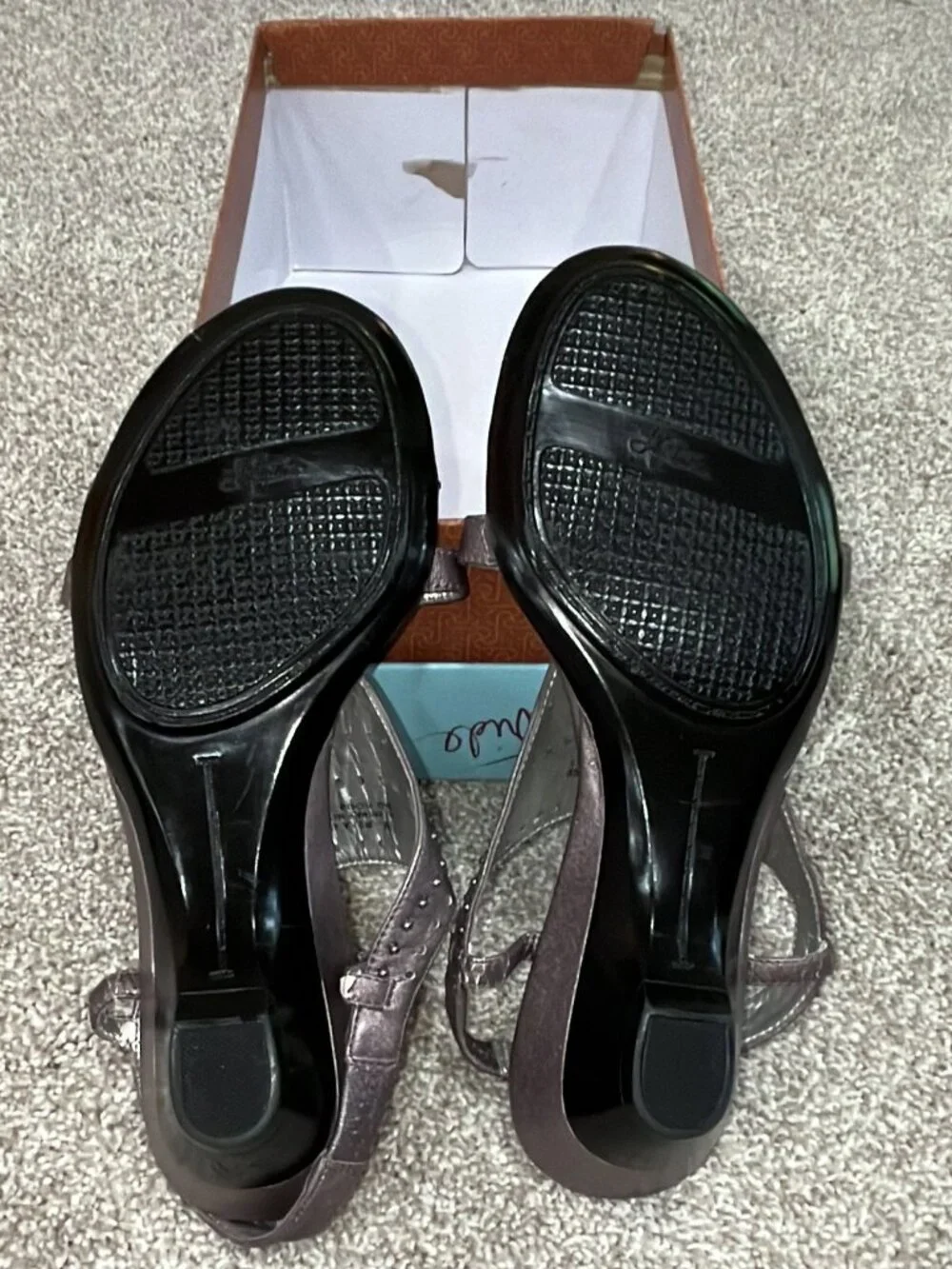 Life Stride Soft System Pewter Metallic Gladiator Slingback Sandals Sz 6 NWT